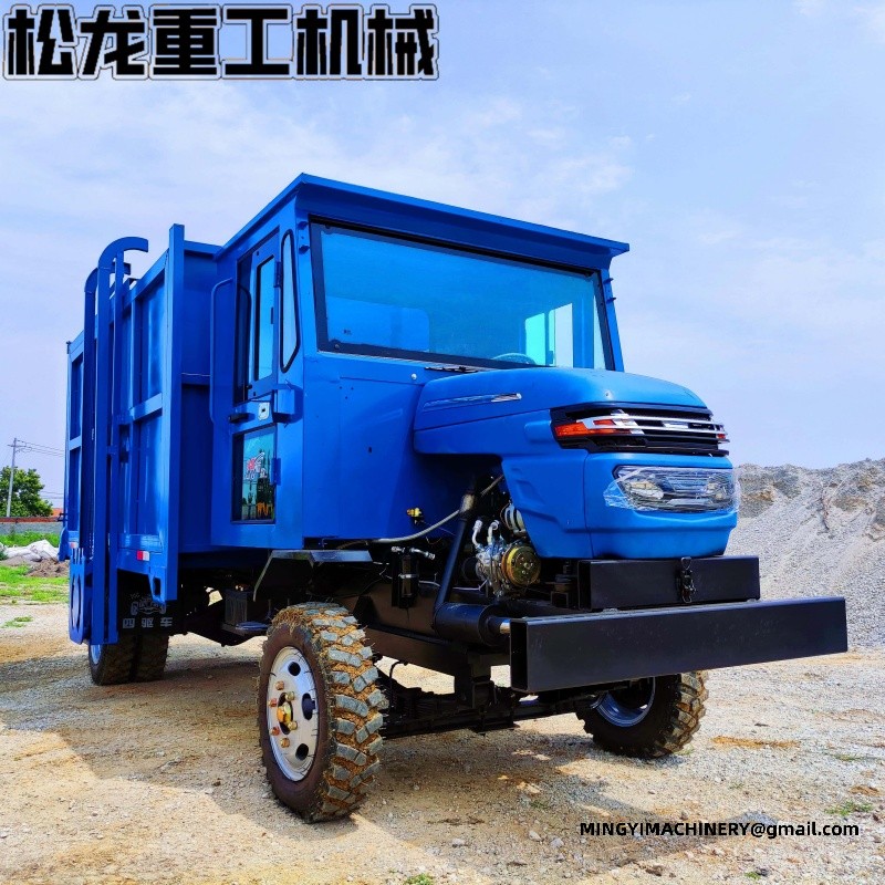 Trash bin transfer four-wheel drive transport vehicle