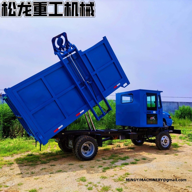 Trash bin transfer four-wheel drive transport vehicle