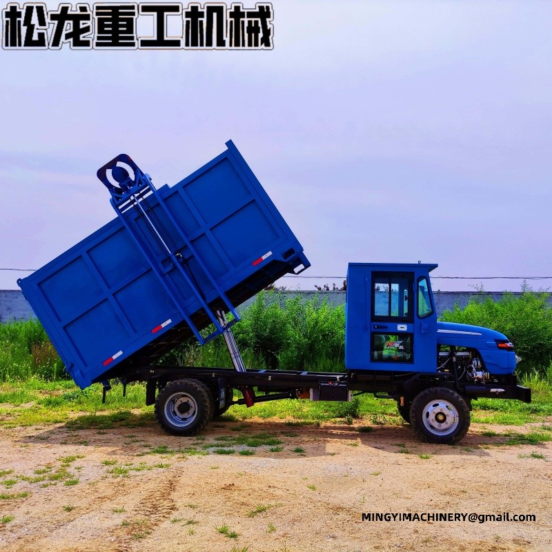 Trash bin transfer four-wheel drive transport vehicle