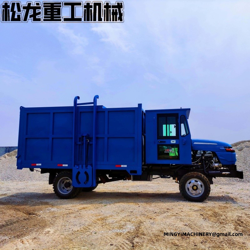 Trash bin transfer four-wheel drive transport vehicle