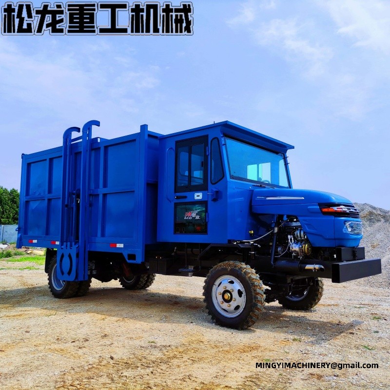 Trash bin transfer four-wheel drive transport vehicle
