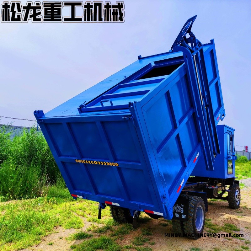 Trash bin transfer four-wheel drive transport vehicle
