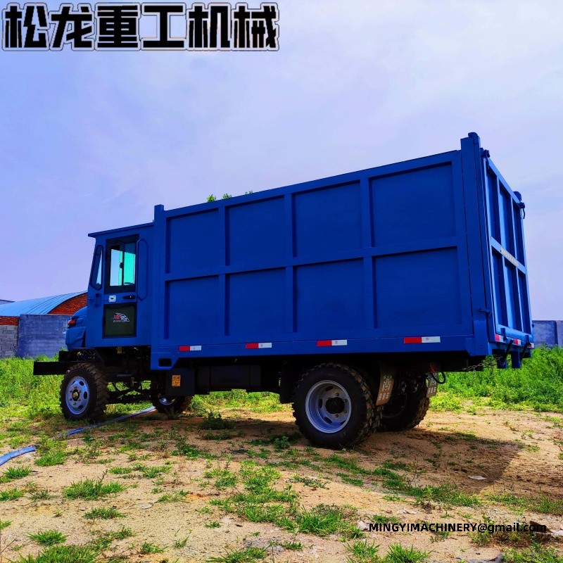 refuse truck with hydraulic bin lifting