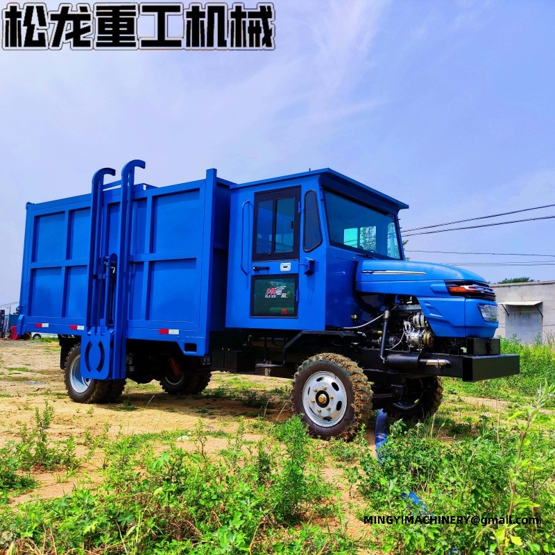 refuse truck with hydraulic bin lifting
