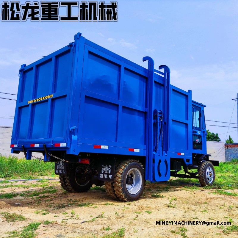 refuse truck with hydraulic bin lifting