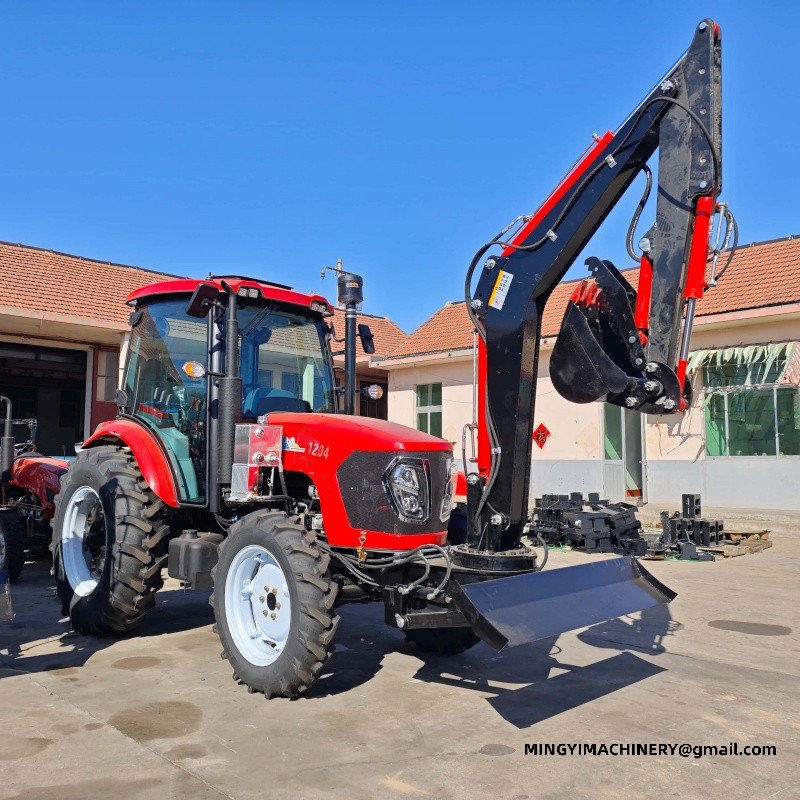 4x4 farm tractor with backhoe
