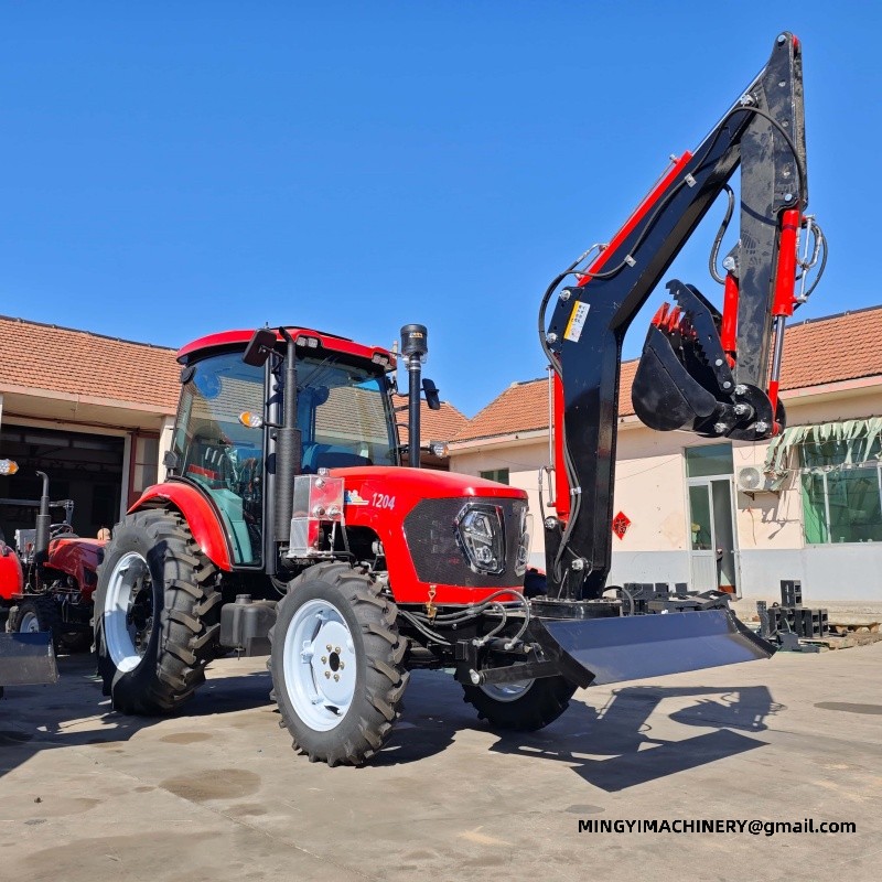 4x4 farm tractor with backhoe
