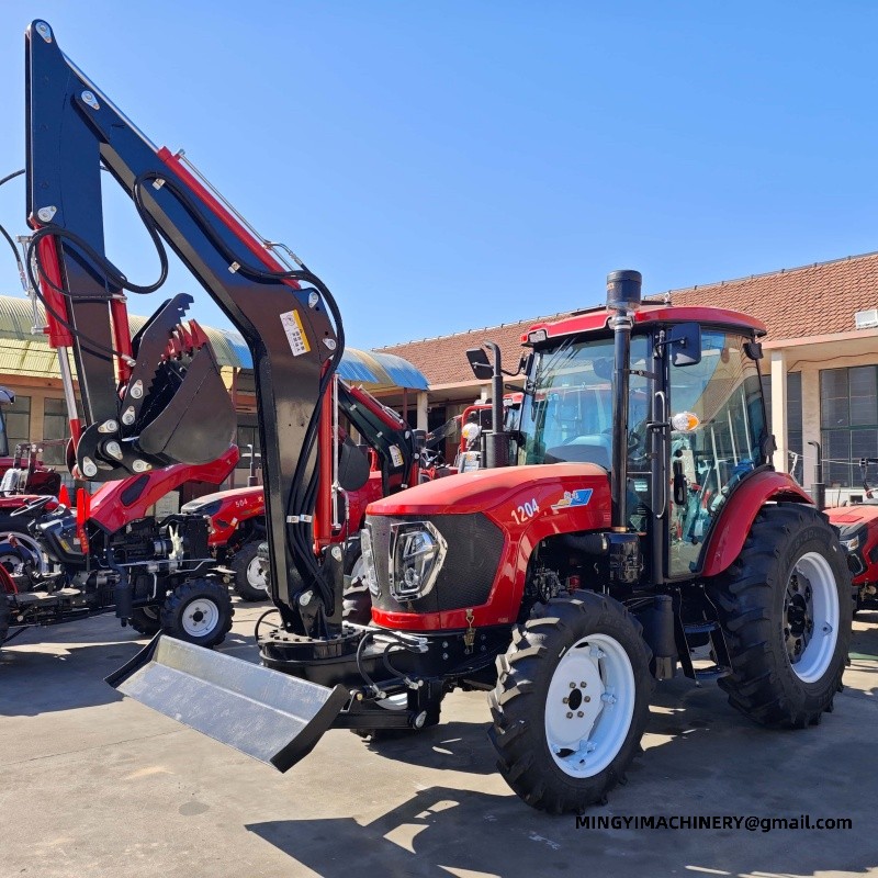 4x4 farm tractor with backhoe