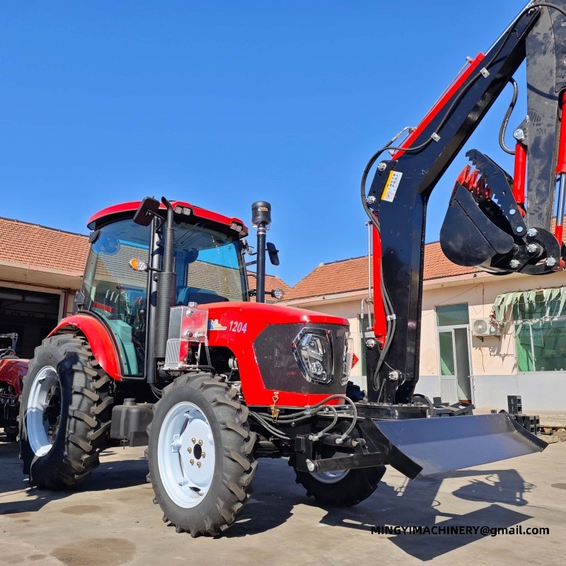 4x4 farm tractor with backhoe