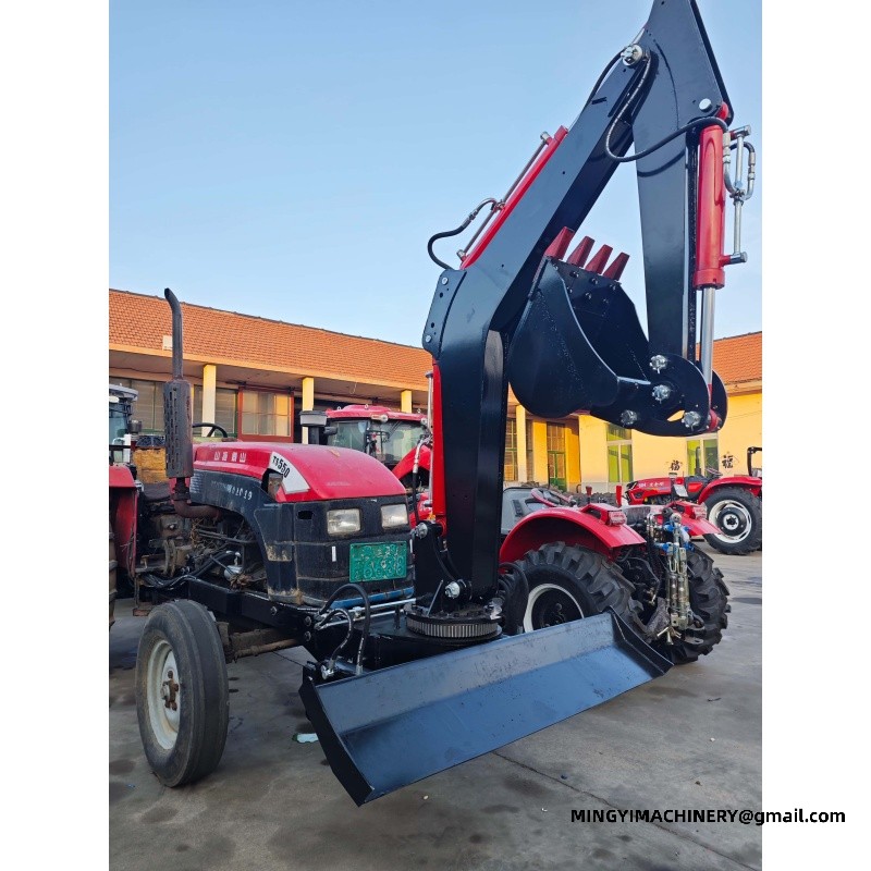 mini 4WD tractor with backhoe