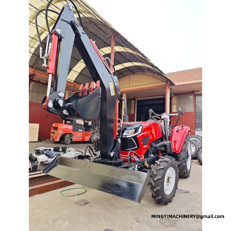 4x4 farm tractor with backhoe