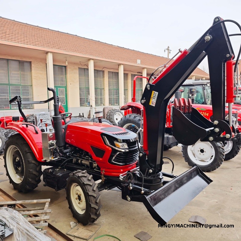 4x4 farm tractor with backhoe