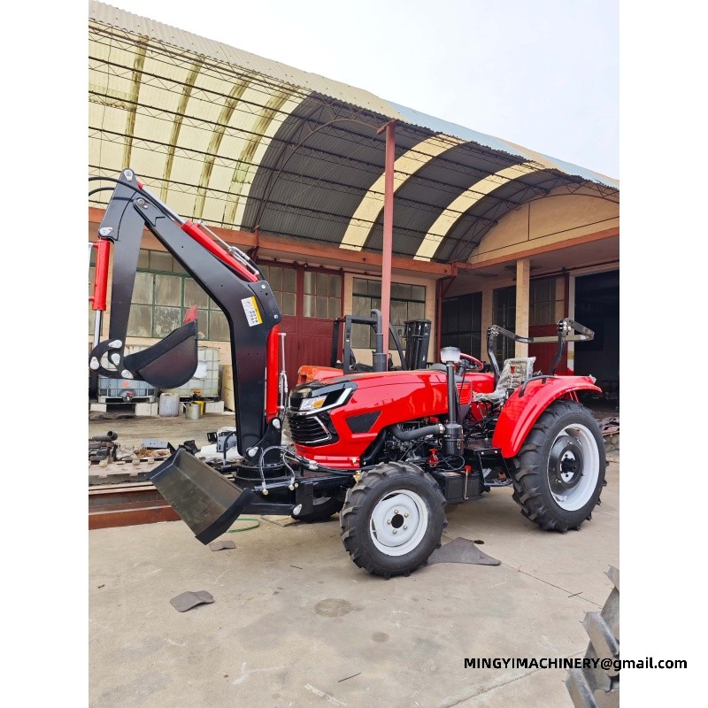 4x4 farm tractor with backhoe
