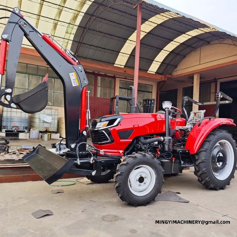 4x4 farm tractor with backhoe