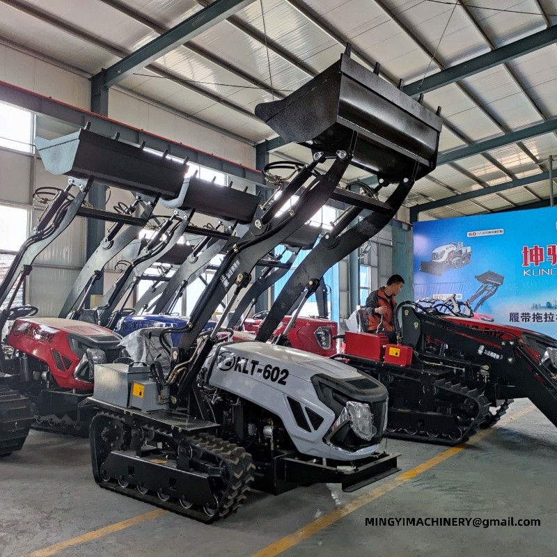 crawler tiller with attachments