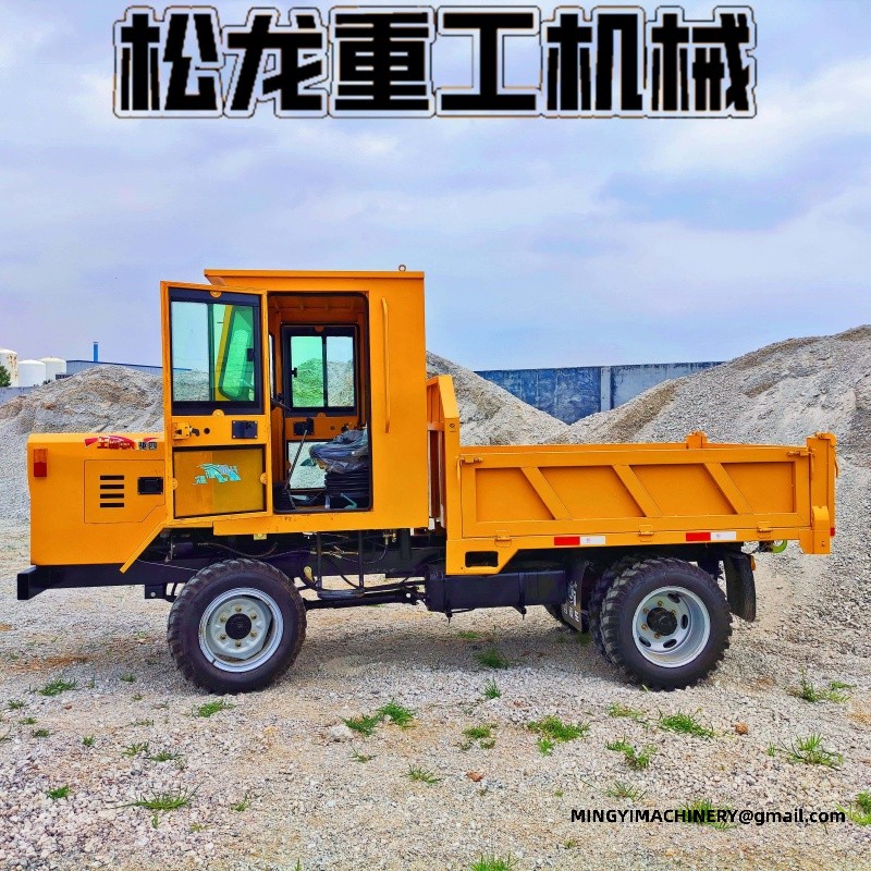 articulated dump truck on rough terrain