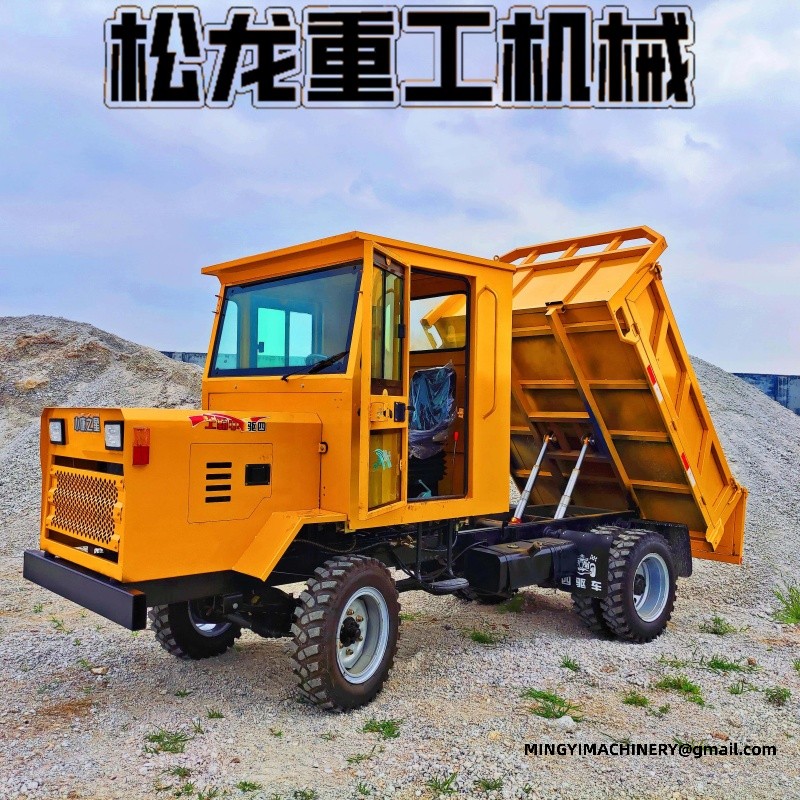 articulated dump truck on rough terrain