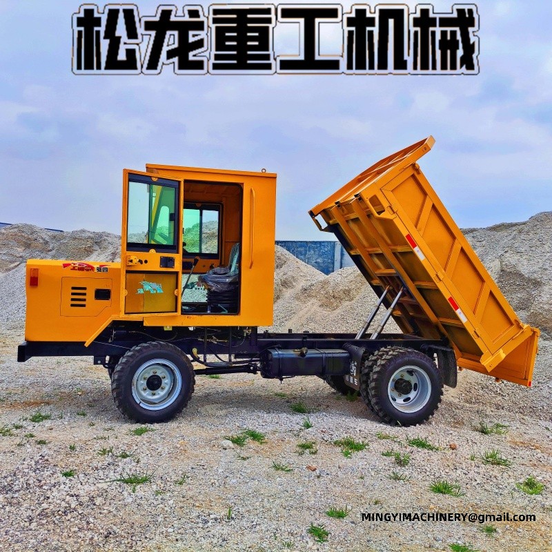 articulated dump truck on rough terrain