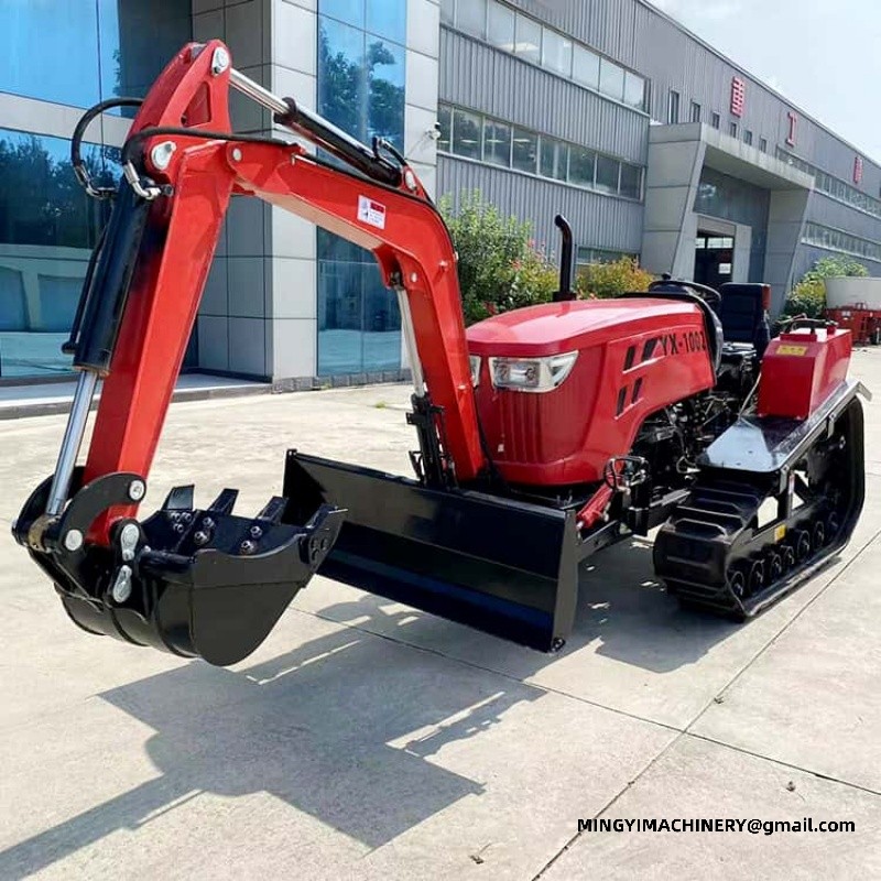 crawler tiller with attachments
