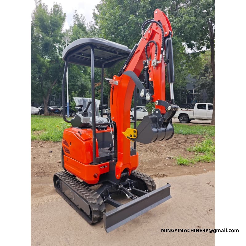 Mini Digger For Irrigation Trench Digging On Farmland