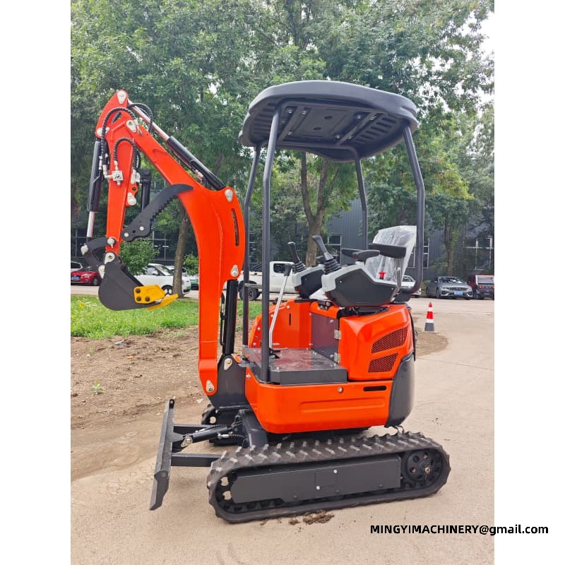 Mini Digger For Irrigation Trench Digging On Farmland