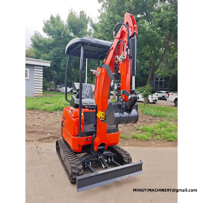 Mini Digger For Irrigation Trench Digging On Farmland