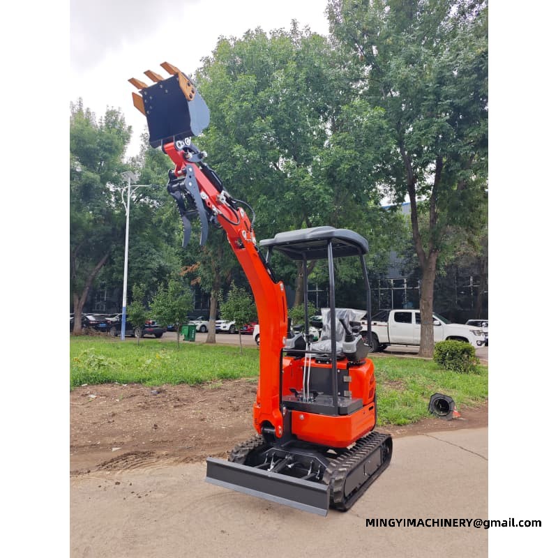 Mini Digger For Irrigation Trench Digging On Farmland