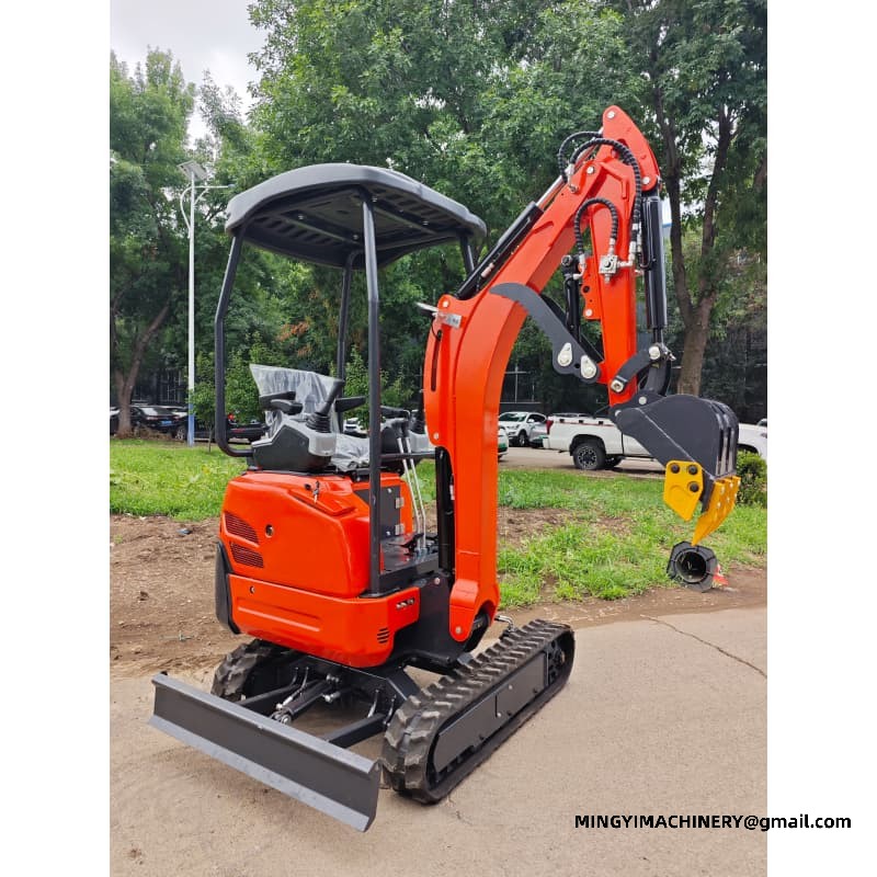 Mini Digger For Irrigation Trench Digging On Farmland