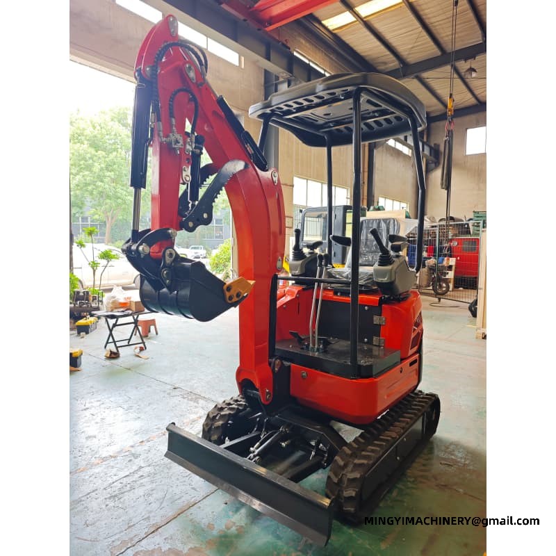 Mini Digger For Irrigation Trench Digging On Farmland