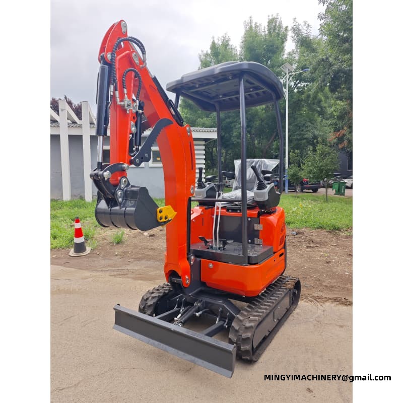 Mini Digger For Irrigation Trench Digging On Farmland