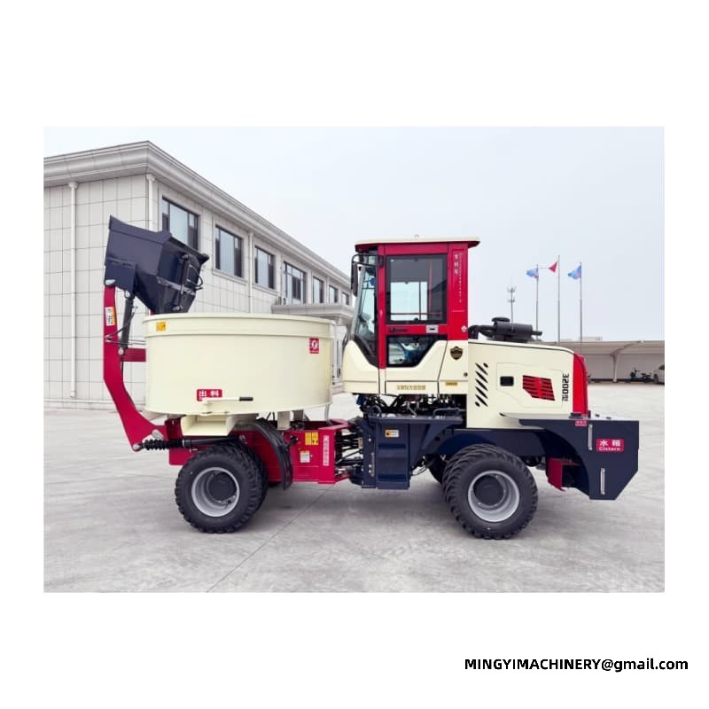 Self-Loading Concrete Pan Mixer