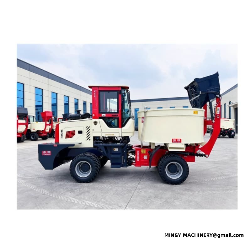 Self-Loading Concrete Pan Mixer