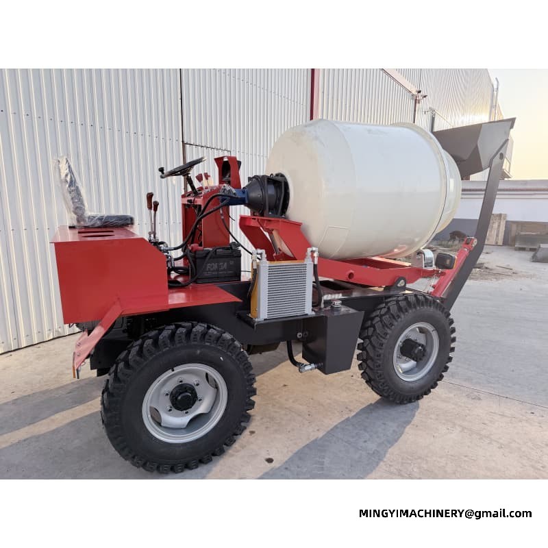 Rough Terrain Concrete Mixer, 4WD Self Loading Mixer, Off-Road Mixer