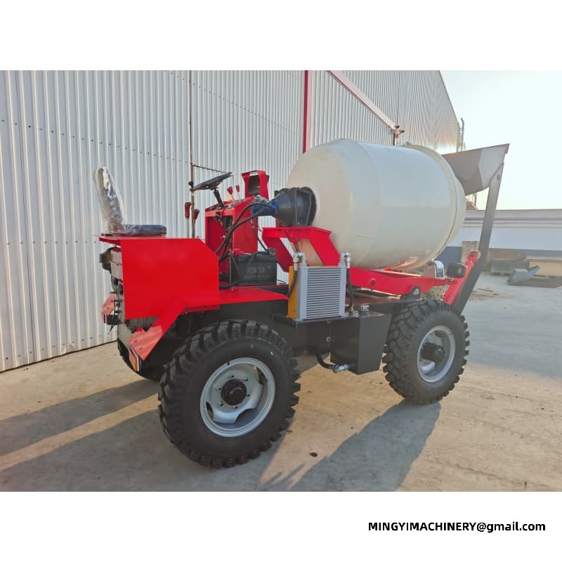 Heavy Duty Self Loading Cement Truck, Steel Frame Mixer, Rugged Site Vehicle