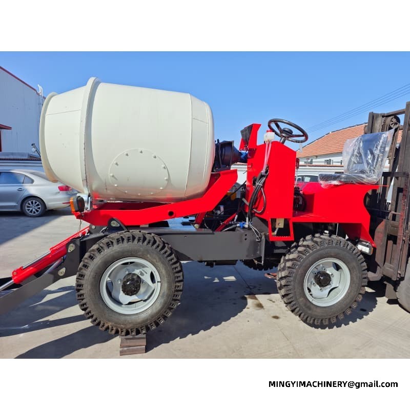 Small Diesel 0.8m3 Concrete Mixer, Diesel Powered 0.8m³ Self Loader, Diesel Mixer