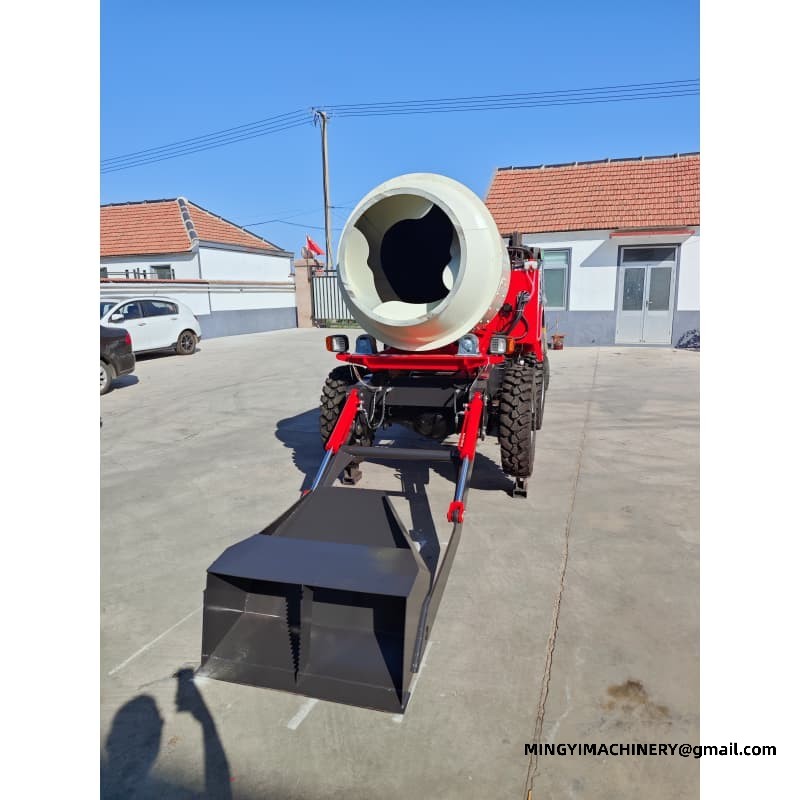 Small Diesel 0.8m3 Concrete Mixer, Diesel Powered 0.8m³ Self Loader, Diesel Mixer