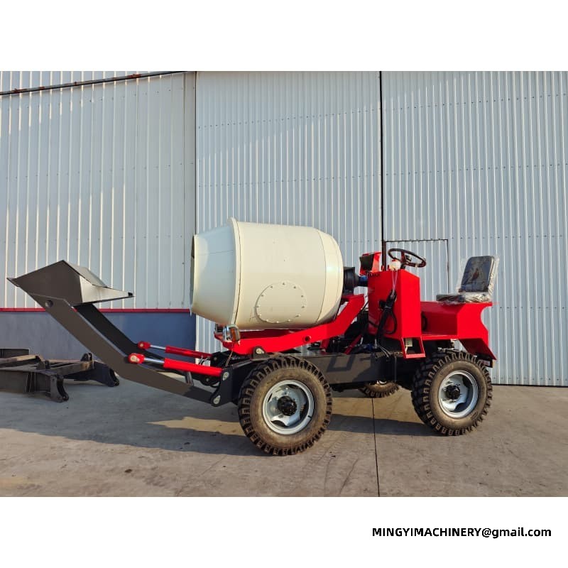 Small Diesel 0.8m3 Concrete Mixer, Diesel Powered 0.8m³ Self Loader, Diesel Mixer