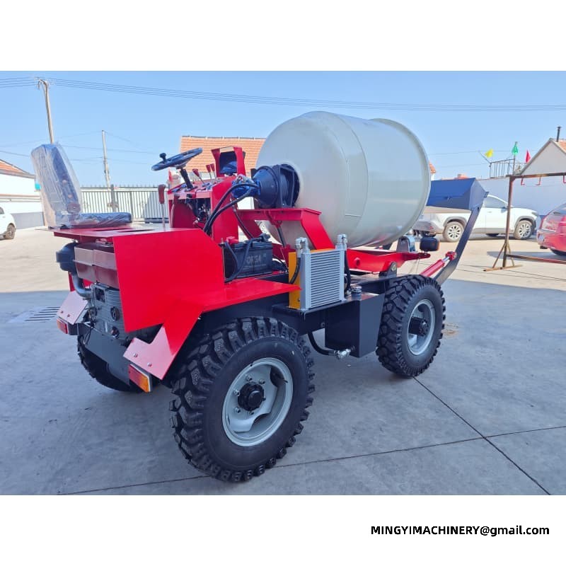 0.8m3 Rough Terrain Concrete Mixer, Off-Road 0.8m³ Self Loader, 4WD Site Mixer