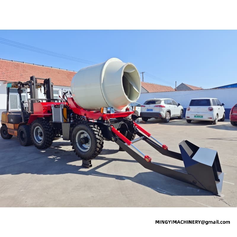 0.8m3 Rough Terrain Concrete Mixer, Off-Road 0.8m³ Self Loader, 4WD Site Mixer