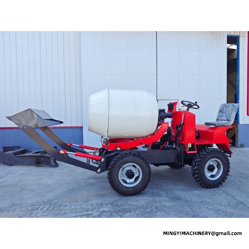Hydraulic Tipping 0.8m3 Concrete Mixer, Self Discharging 0.8m³ Mixer, Tipping Drum