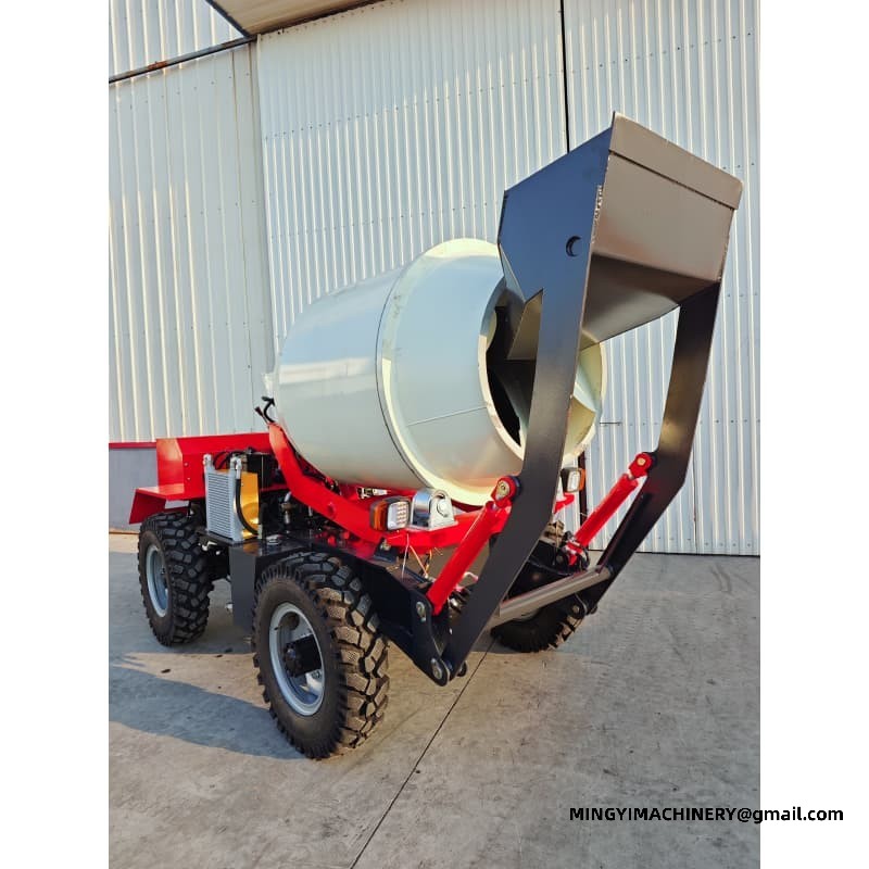 Hydraulic Tipping 0.8m3 Concrete Mixer, Self Discharging 0.8m³ Mixer, Tipping Drum