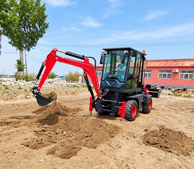 Mingyi mini excavator digging at a construction site